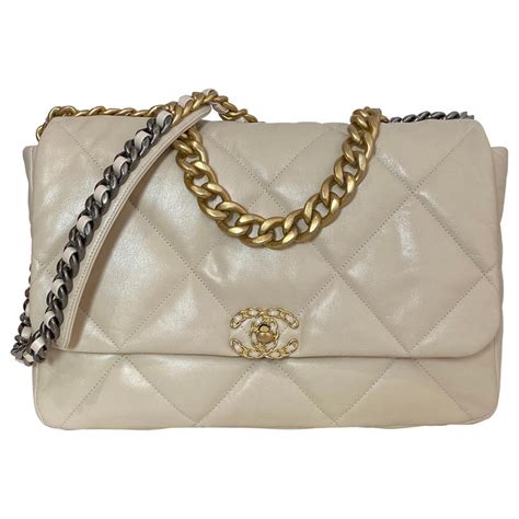 chanel 19 beige small|chanel 19 flap bag maxi.